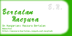 bertalan maczura business card